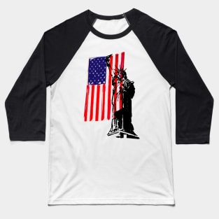 Liberty and a Flag Baseball T-Shirt